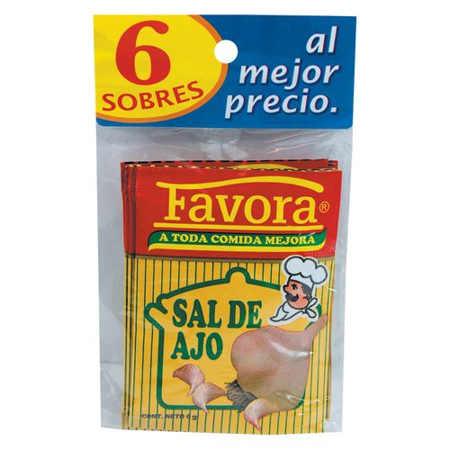 Sal De Ajo Favora 6 Pack - 6 g