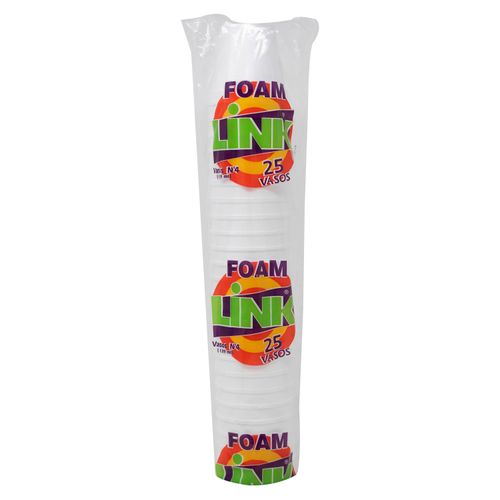 Vaso Link Desechable Foam No4 - 25 Unidades