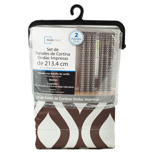 Cortina 2 Panels Black Out Brown Print
