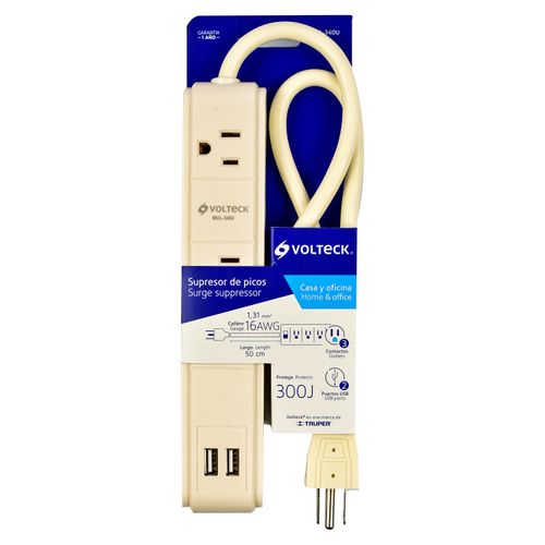 Regleta 3Entradas 2Usb Mul 340U