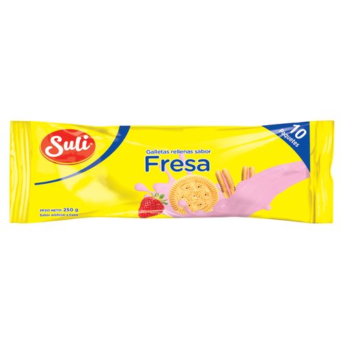 10 Pack De Galleta Suli Rellena De Fresa -250gr