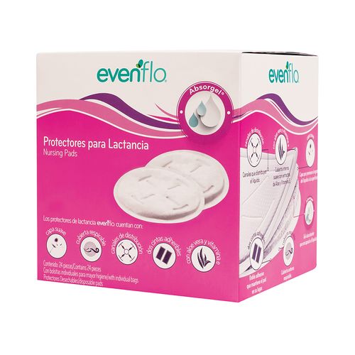 Protectores Evenflo Para Lactancia Con Absogel -24 Unidades