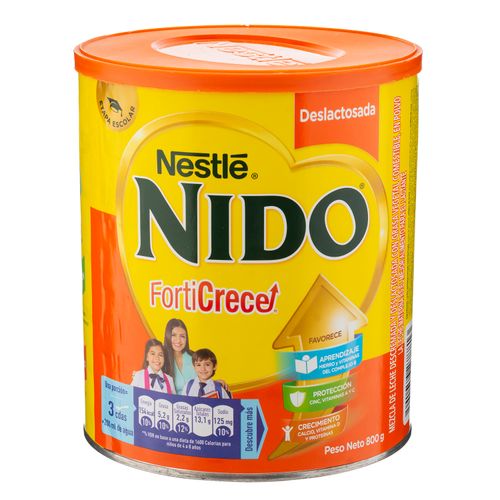 NIDO® Forticrece Leche en Polvo Deslactosada para Niños Lata 800g