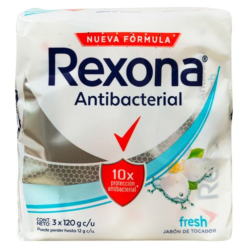 3 Pack Jabón En Barra Rexona Antibacterial Fresh - 360gr