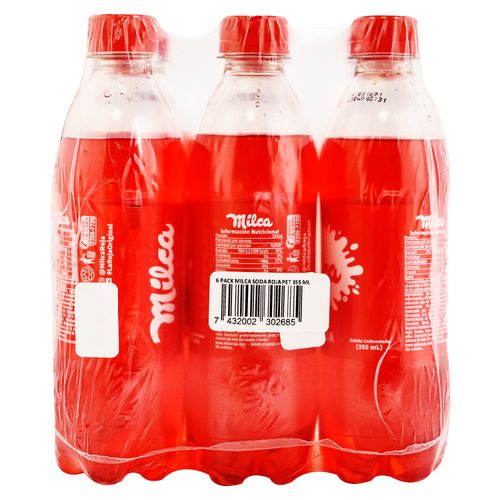 6 Pack De Gaseosa Milca Soda Roja- 355ml