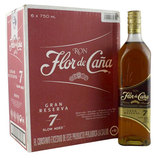6 Pack De Ron Flor De Cana  7 Años Gran Reserva - 4500ml