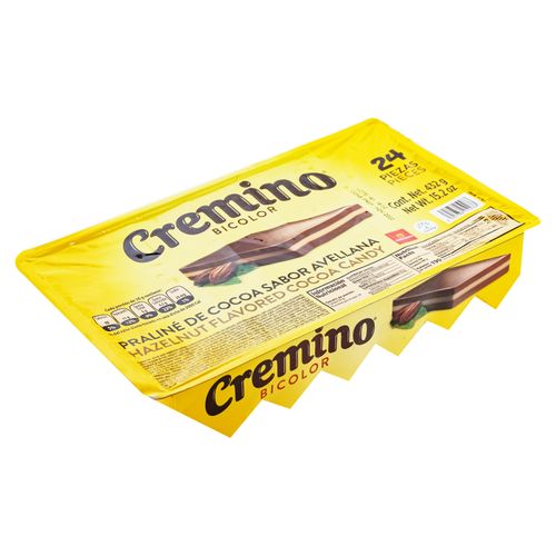 Chocolate Cremino Bicolor Avellana 24 Piezas -432gr