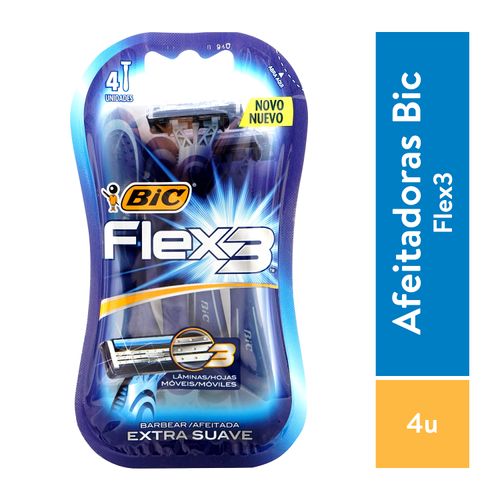 Rasuradora Bic Felx 3 Extra Suave 4Ea