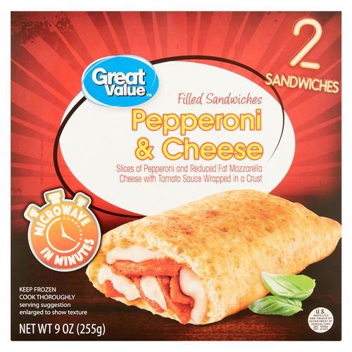 2 Pack De Sandwich Great Value Relleno Pepperoni Queso - 255gr
