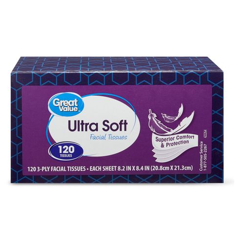Pañuelo Facial Great Value Ultra Soft- 120 Unidades