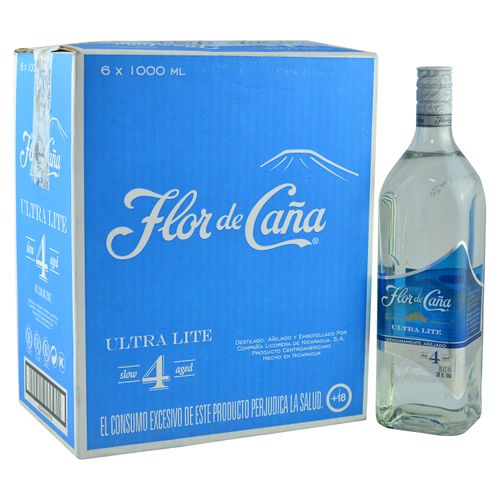 Ron Flor De Caña 4 Años Ultra Lite -1000ml