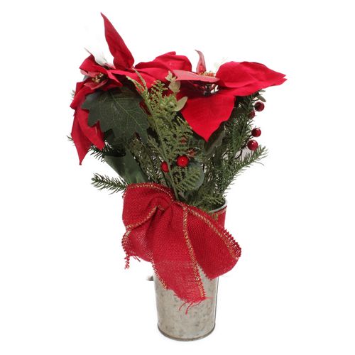 Flor Roja Nav En Maceta 20Plg Wm