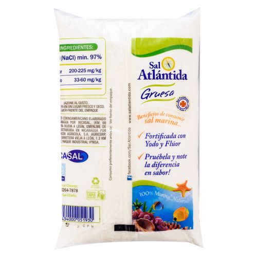 Sal Atlantida Gruesa Molida Y Seca -454gr