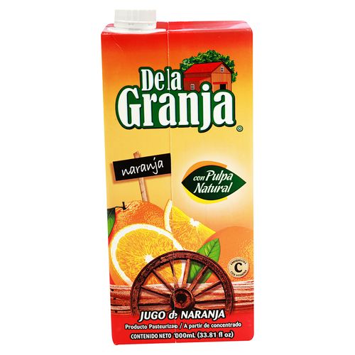 Jugo De La Granja Sabor A Naranja Con Pulpa Natural- 1000ml