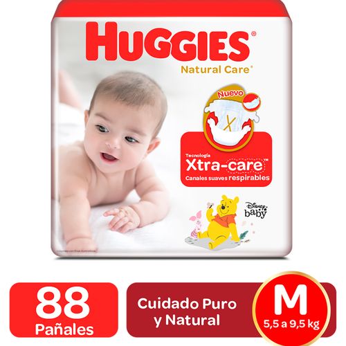 Pañal Huggies Natural Care Bp Low Talla M - 88 Unidades