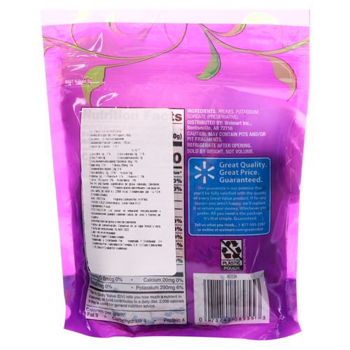 Bolsa Great Value De Ciruelas Pasas - 255gr