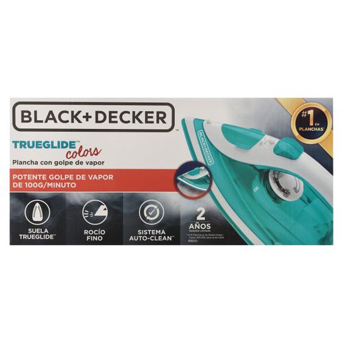Plancha de Vapor Black + Decker TrueGlide Colors con Golpe de Vapor, IRBD215