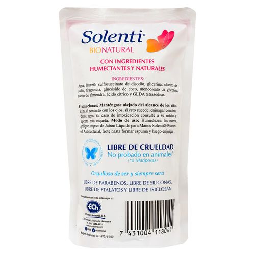 Jabón Liq Solenti Antibacterial 450Ml