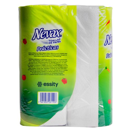 Toallas De Papel Nevax Prácticas Máxima Duración - 2 Rollos