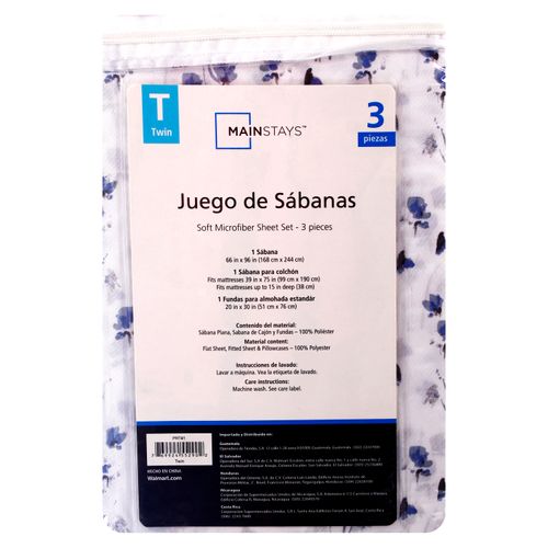 Mainstays Set Sabanas Flores Individual