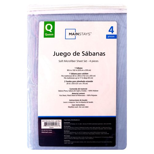 Mainstays Set Sabanas Celeste Queen