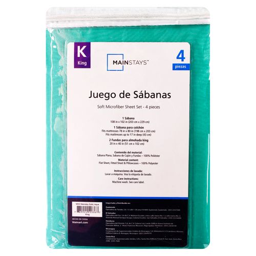 Mainstays Set Sabanas Aqua King