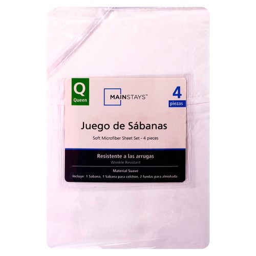 Mainstays Set Sabanas Blanco Queen