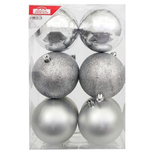 Esferas Plata 80Mm Set 12U Wsp