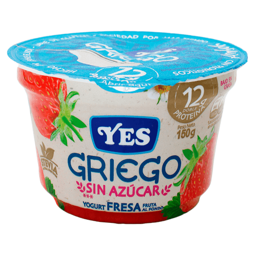 Yogurt Yes griego Cremoso Fresa Sin Azúcar - 150gr