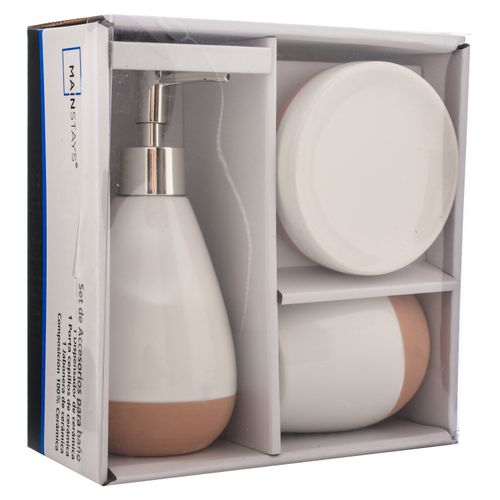 Set De Baño Mainstays Cerámica Blanco 3Pzs