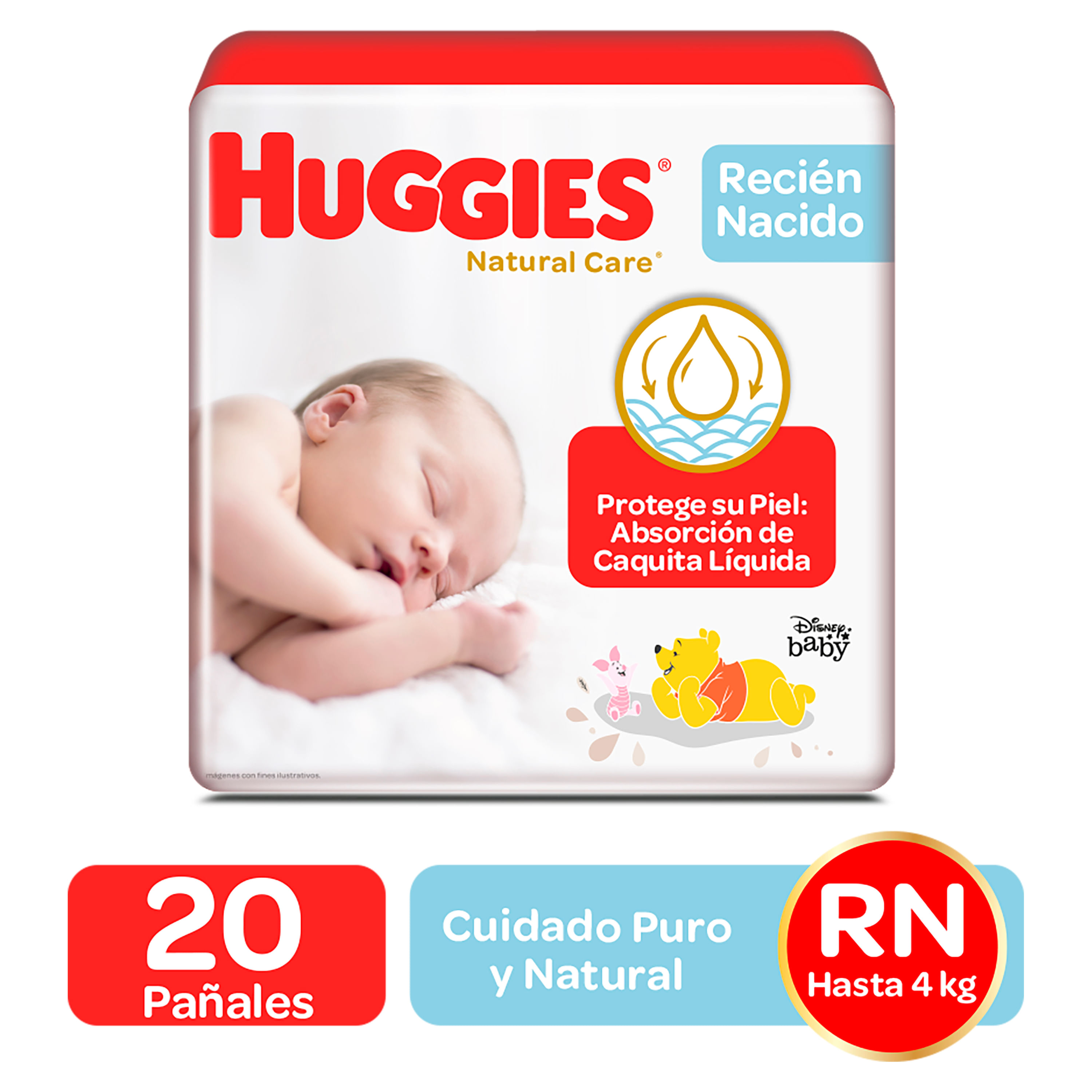 Pañal Huggies Natural Care Recién Nacido 20un