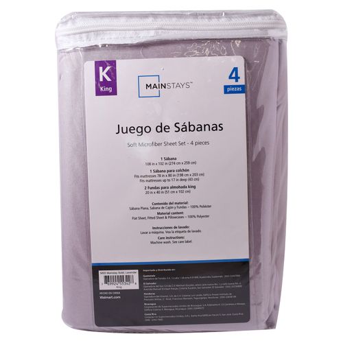 Mainstays Set Sabanas Lila King