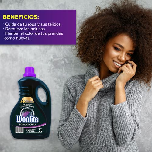 Detergente líquido Woolite  Ropa Oscura - 2Lt