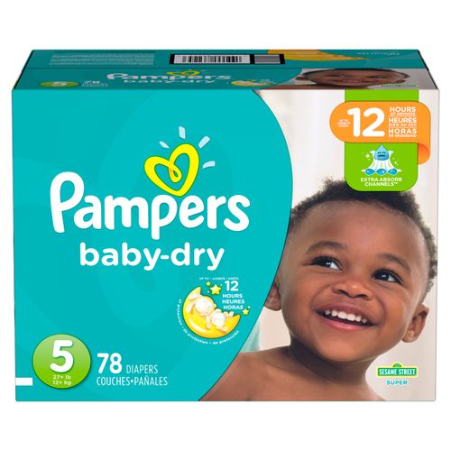Pañales Pampers Baby-Dry, Talla 5 -78 Uds