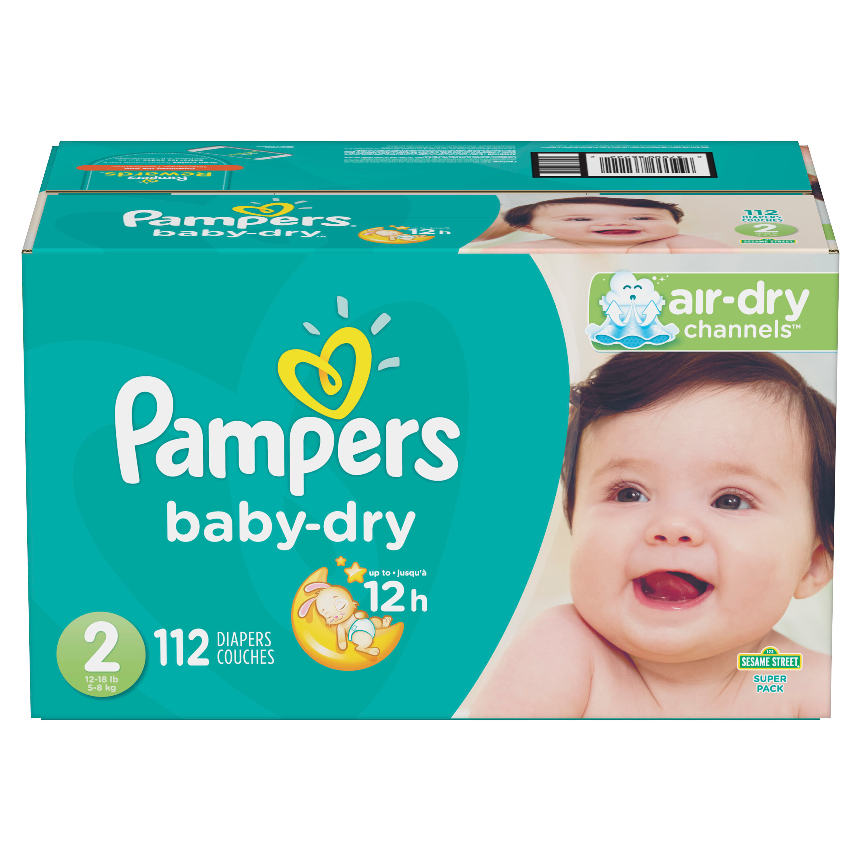  Pampers Pañales secos para bebés talla 2 (12-18 libras) -  Paquete de 34 pañales : Todo lo demás