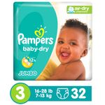 Pampers Baby Dry Talla 4 Jumbo, 28 Unidades