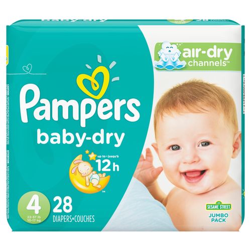 Panal Pampers Baby Dry Talla 4 Jumbo- 28 Unidades