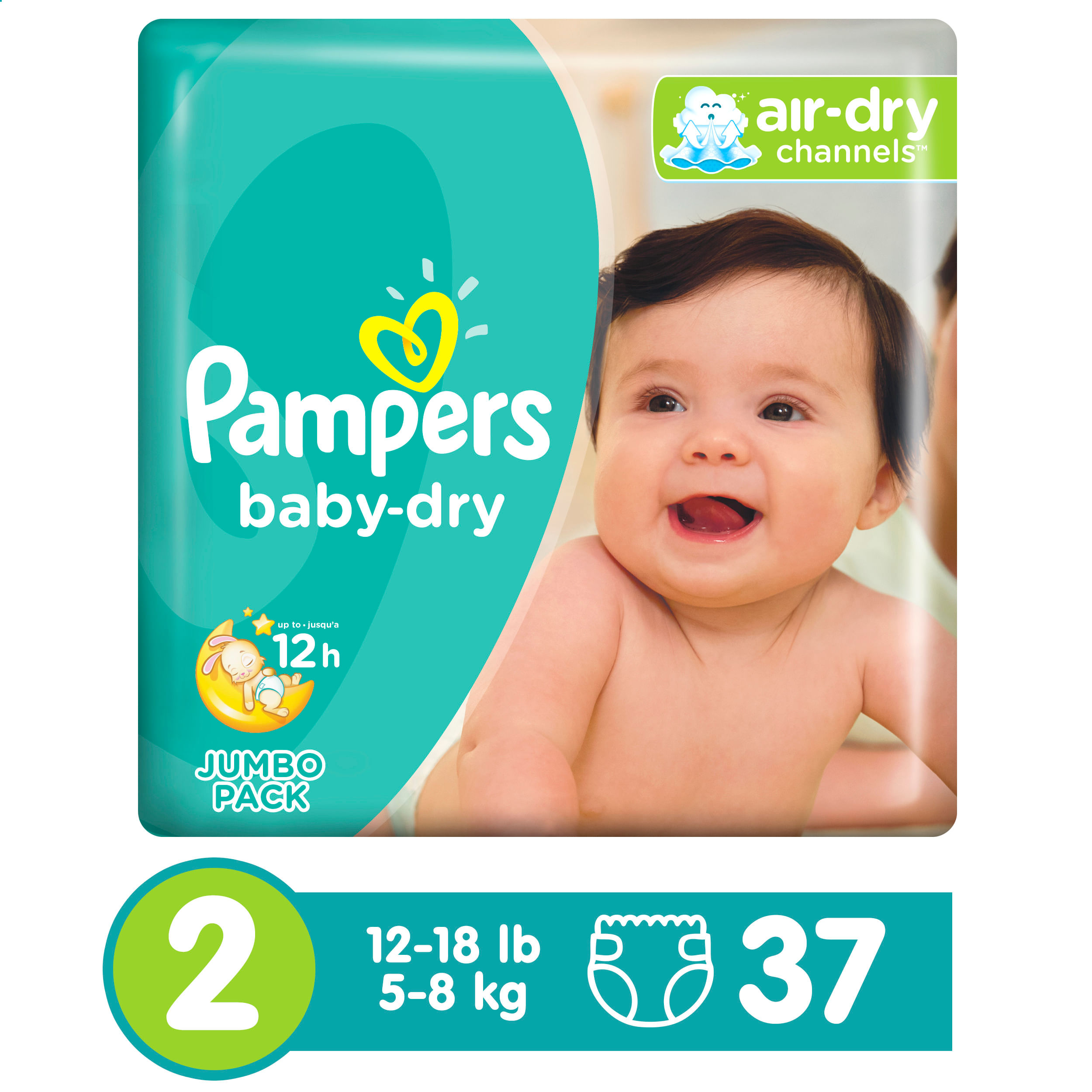 Pañales para recién nacido/talla 1 (8-14 libras), 252 unidades – Pañales  desechables Pampers Baby Dry con pañales talla 2, 234 unidades y tarjeta de