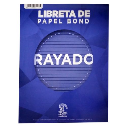 Block rayado Conquistador escolar tamaño carta - 50 hojas