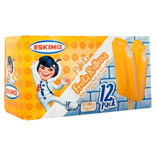 12 Pack De Paletas Eskimo De Fruta Rellena- 900gr