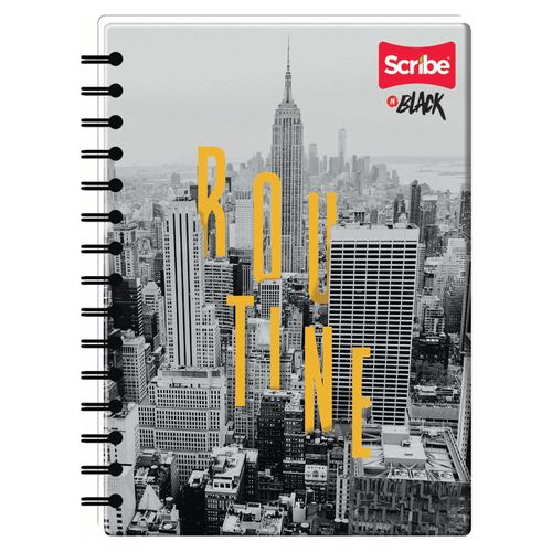 Cuaderno Scribe De Resortes Cuadriculado In Black 24p- 100 Hojas