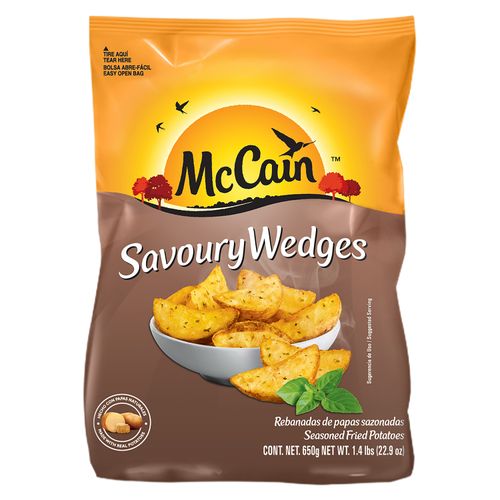 Papas congeladas McCain Savoury Wedges 650g