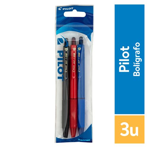 3 Pack Pluma Stabilo Pilot Bp 1 Punta Media