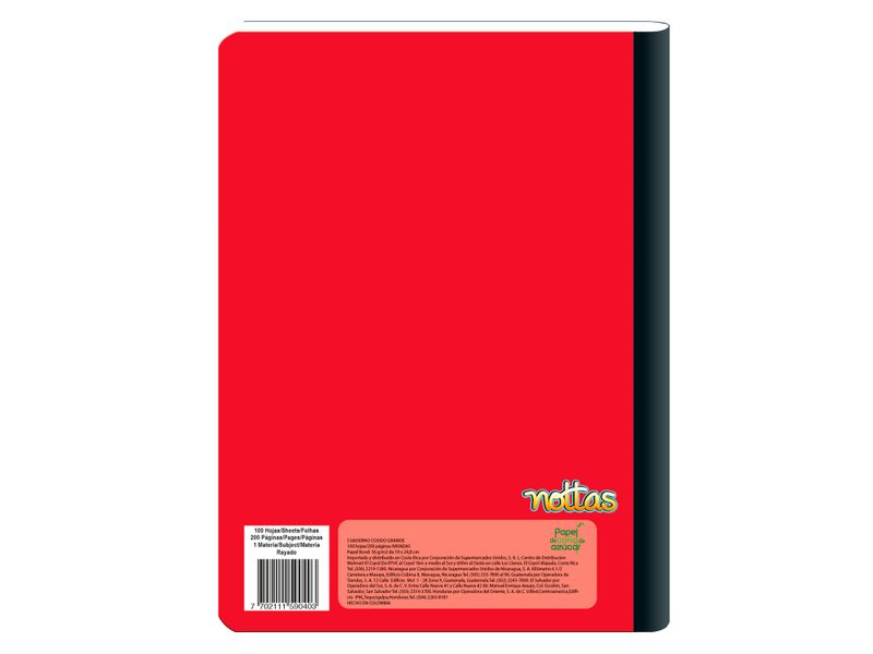 Cuaderno-Cosido-Grande-100H-Rayado-Solidos-Rojo-2-14554