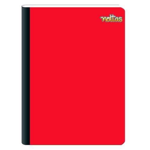 Cuaderno Nottas Cosido Grande Color Rojo Rayado Solidos -100 Hojas