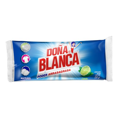 Lavaplatos Multiusos Doña Blanca Poder Arrasagrasa Limón Sólido - 250gr