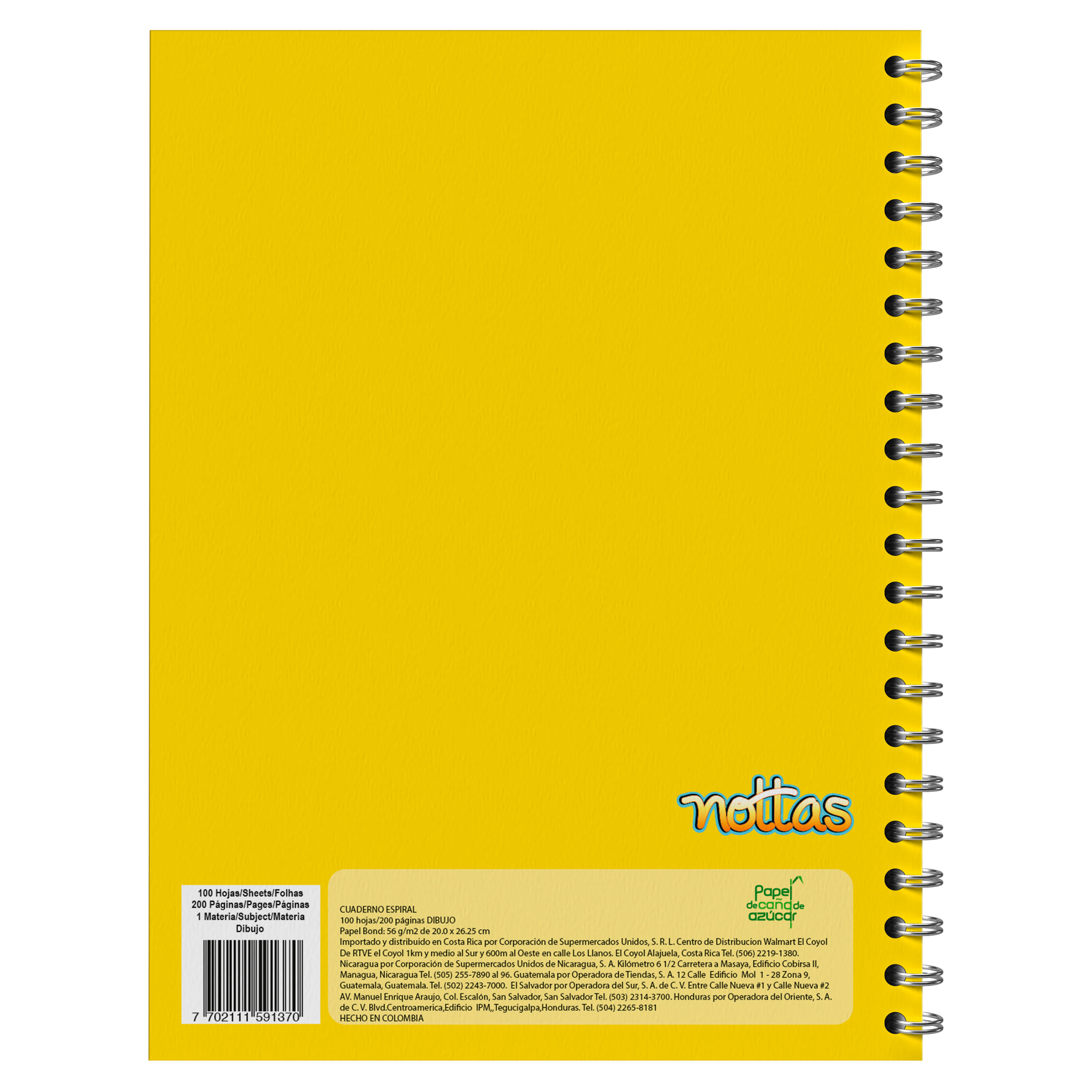 Cuaderno Nottas De Resortes Dibujo Surtido De Color- 100 Hojas