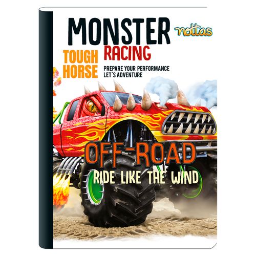 Cuaderno Nottas Cosido Grande Rayado Diseño Monster-100 Hojas