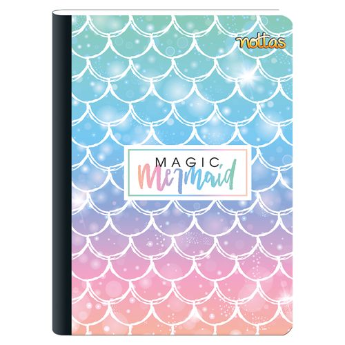 Cuaderno Nottas Cosido Grande Rayado Diseño Sirena-100 Hojas