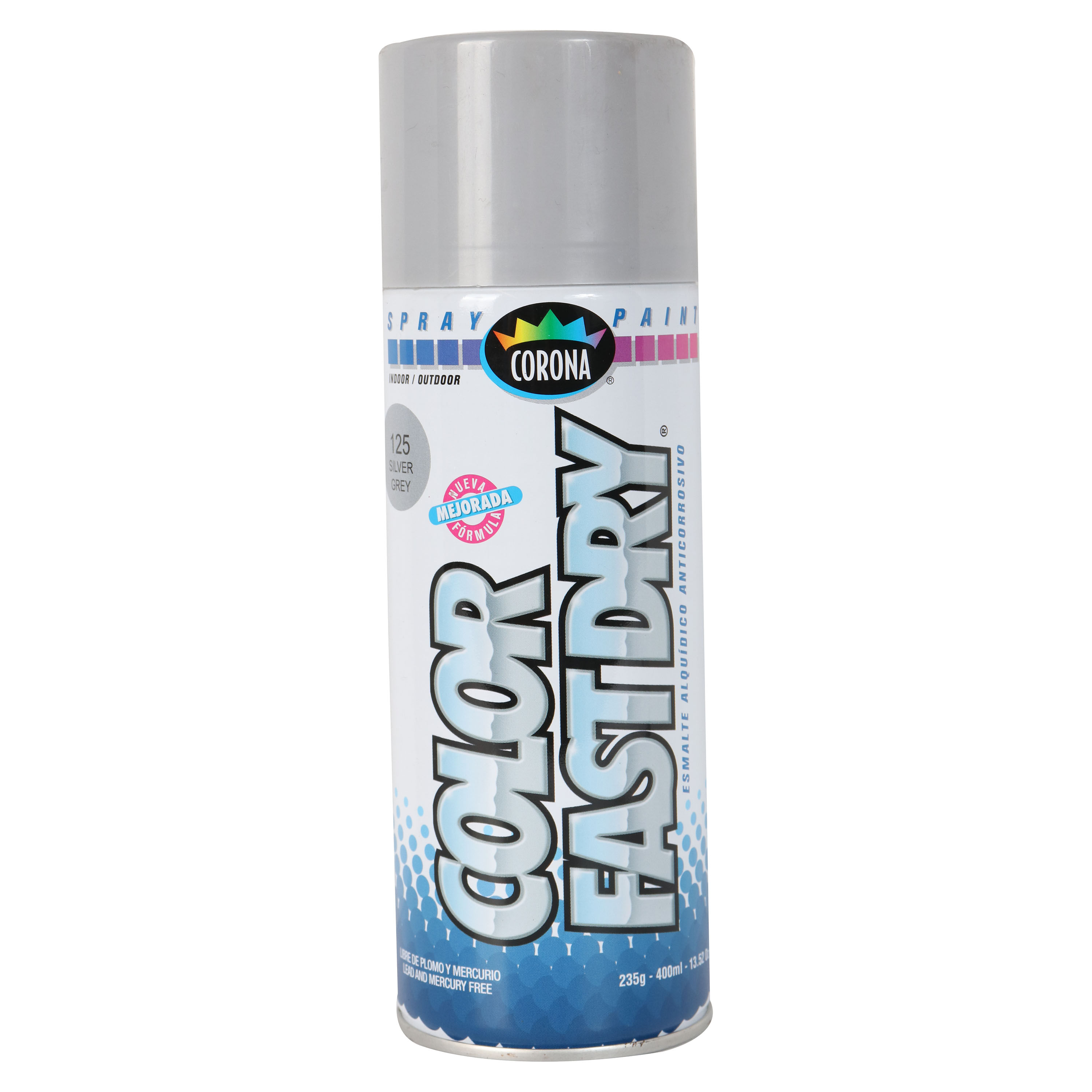 Comprar Pintura En Spray Corona Color Gris Plateado De Secado Rapido Fast  Dry Silver Grey - 235gr